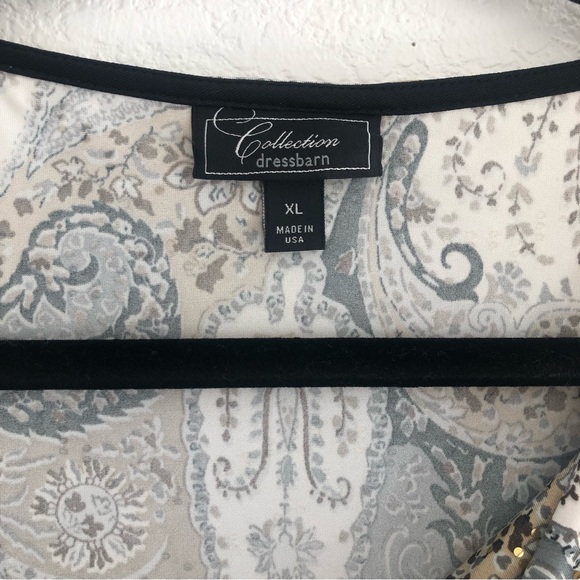 Dress Barn Black and Gold Paisley Blouse - Picture 3 of 8